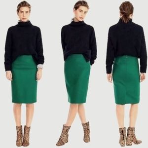 J Crew Hunter Green No 2 Pencil Skirt Size 12